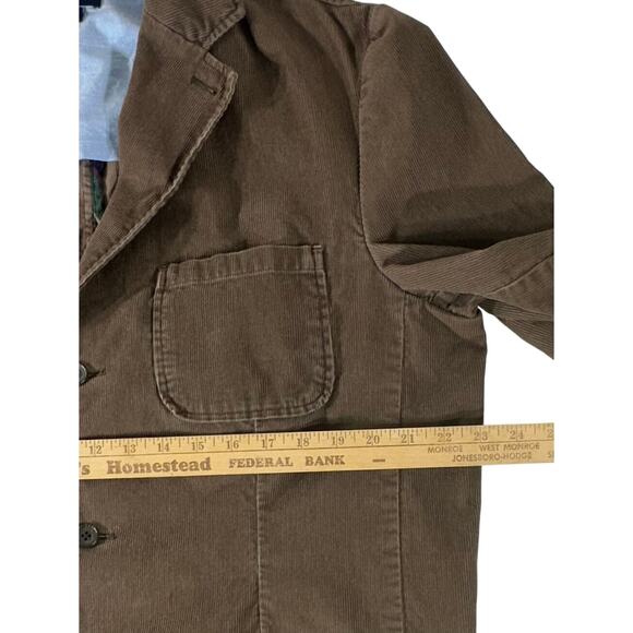 Lands End Mens Blazer Sport Coat Size Large 42 44 Brown Corduroy 3-button - Picture 8 of 8